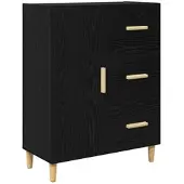 vidaXL Sideboard Schwarz Eichen-Optik 34 x 69,5 x 90 cm Holzwerkstoff