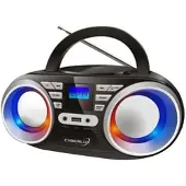 Cyberlux CL-800 CD-Player mit LED-Discolichter CD/MP3/USB Radio Schwarz/Silber
