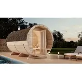 FinnTherm Fass-Sauna Charlotte Fichte Ø 215 cm x T 400 cm