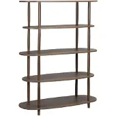Oviala Business Hohes Regal in Holzoptik, 120 x 145 cm, dunkles Holz