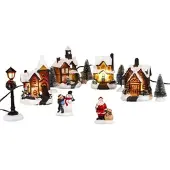 Gravidus LED Weihnachtsstadt Deko Weihnachten Schneedekoration
