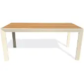 DCB Groupe Gartentisch aus Aluminium mit Tischplatte in Holzoptik – Greige