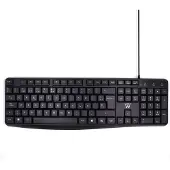 Ewent EW3001, Volle Größe (100%), Kabelgebunden, USB, Membran Key Switch, QWERTY, Schwarz
