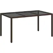Syfax Gartentisch Braun 150 x 90 x 75 cm Poly-Rattan
