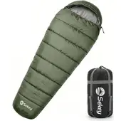Sekey Schlafsack 220x80x50cm Mumienschlafsack Camping 1,7kg Grün