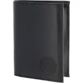 OXMOX Leder Geldbörse Leather RFID Protect Kombibörse Circle Bloom Embossed Black schwarz