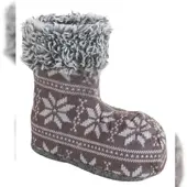 BURI Weihnachtsstiefel Nikolausstiefel Nikolausstrumpf Weihnachtsstrumpf Socke Deko grau