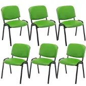 CLP 6er Set Besucherstuhl Ken Kunstleder grün