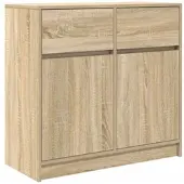 vidaXL Sideboard mit Schublade Sonoma-Eiche 80x34x76 cm Holzwerkstoff