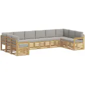 vidaXL Outdoor-Sofagarnitur 7 Stk. Weiß und Hellgrau Polyester