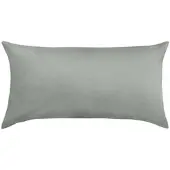 TRAUMSCHLAF Uni Feinbiber Kissenbezug Kissenbezug einzeln 65x100 cm | grau - grau