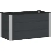 vidaXL Hochbeet Schwarz 100 x 50 x 54 cm WPC und Aluminium