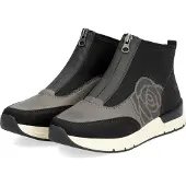 Rieker Damen Stiefelette High Top Sneaker Reißverschluss Blume 58956, Größe:42 EU, Farbe:Schwarz