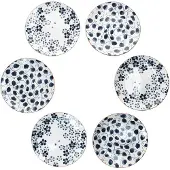 MamboCat 6x Totto Kuchenteller Ø19cm Steingut Blau Weiß Blüten Blatt Dessert Frühstück