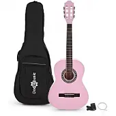 Gear4Music Konzertgitarre in 3/4-Größe von Rosa Paket