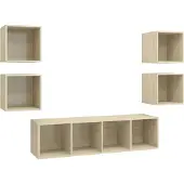 vidaXL 5-tlg. TV-Schrank-Set Sonoma-Eiche Holzwerkstoff