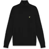 Lyle & Scott Baumwolle-Merino Rollkragenpullover - Schwarz