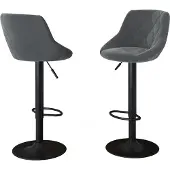 Vicco Barhocker 2er Set Sena Grau/Schwarz 38.5 x 84 cm, Model 59823