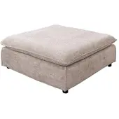 Riess Hocker HEAVEN - groß 100cm champagner beige Bouclé Polsterhocker Federkern pflegeleicht