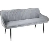 Invicta Sitzbank TURIN - 160cm braun schwarz Metallbeine mit Armlehne