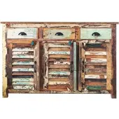 Riess Einzigartiges Sideboard JAKARTA 125cm natur Massivholz aus Fischerbooten