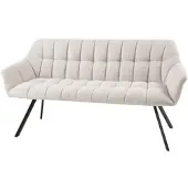 Riess Sitzbank PAPILLON - 165cm champagner beige mit Lehnen schwarzes Metallgestell Esszimmer