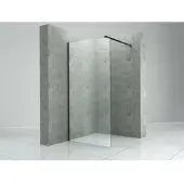 FA-Bausysteme Walk-In Glasdusche Klarglas Halterung: Schwarz 900 mm