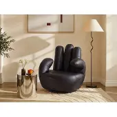 Vente-unique Fingersessel drehbar - Kunstleder - Schwarz - CATCHY