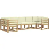 vidaXL Outdoor-Sofagarnitur 7 Stk. Weiß und Creme