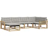 vidaXL Outdoor-Sofagarnitur 6 pcs Weiß und Hellgrau