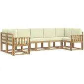 vidaXL Outdoor-Sofagarnitur 7 Stk. Weiß und Creme