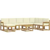 vidaXL Outdoor-Sofagarnitur 9 Stk. Weiß und Creme