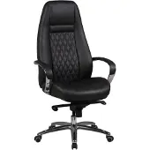 FineBuy AUSTIN Bürostuhl Schwarz Echtleder Schreibtischstuhl ergonomisch Chefsessel edel Drehstuhl höhenverstellbar