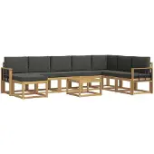 vidaXL Outdoor-Sofagarnitur 9 Stk. Weiß und Anthrazit
