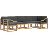 vidaXL Outdoor-Sofagarnitur 7 Stk. Weiß und Anthrazit