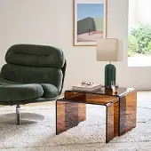 La redoute interieurs 2er-set Satztische Joan, Gehärtetes Glas