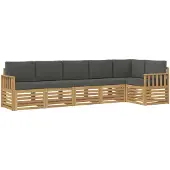 vidaXL Outdoor-Sofagarnitur 6 Stk. Weiß und Anthrazit Polyester
