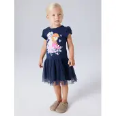 Name it Jerseykleid "NMFMEMMA FROZEN SS TULLE DRESS LNOOS WDI" Materialmix, regular fit