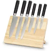 Echtwerk Messerblock "Damaszener" 7 Stk. mit 6 Damazenermesser, Inkl. Magnet-Messerblock aus Holz
