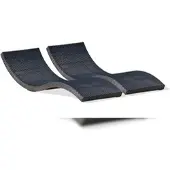 Dcb Garden Set aus 2 Sonnenliegen, Kunstharzgeflecht, schwarz