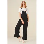 Big Dart Weit geschnittenes Jumpsuit mit quadratischem Kragen