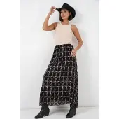 Bigdart Hoch taillierter geometrischer Druck Maxi-Rock