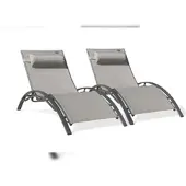 Dcb Garden Set mit 2 Sonnenliegen, Aluminium und Textilene