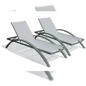 Dcb Garden Set mit 2 Sonnenliegen, Aluminium und Textilene Khakifarbe