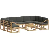 vidaXL Outdoor-Sofagarnitur 10 pcs Weiß und Anthrazit 59 x 59 x 37 cm