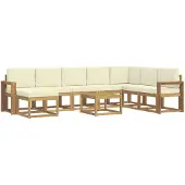 vidaXL Outdoor-Sofagarnitur 9 Stk. Weiß und Creme