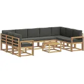 vidaXL Outdoor-Sofagarnitur 10 pcs Weiß und Anthrazit 59 x 59 x 37 cm