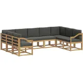 vidaXL Outdoor-Sofagarnitur mit Kissen 9 pcs Weiß und Anthrazit