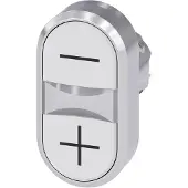 Siemens 3SU1050-3AB66-0AL0 Doppeldrucktaster, 22mm, rund, Metall, hochglanz, weiß, weiß 3SU10503AB660AL0