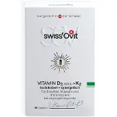 SwissOvit Vitamin D3+K2, hochdosiert 4000 IE - Die Schweizer Kapseln für Knochen & Immunsystem 30 St Weichkapseln